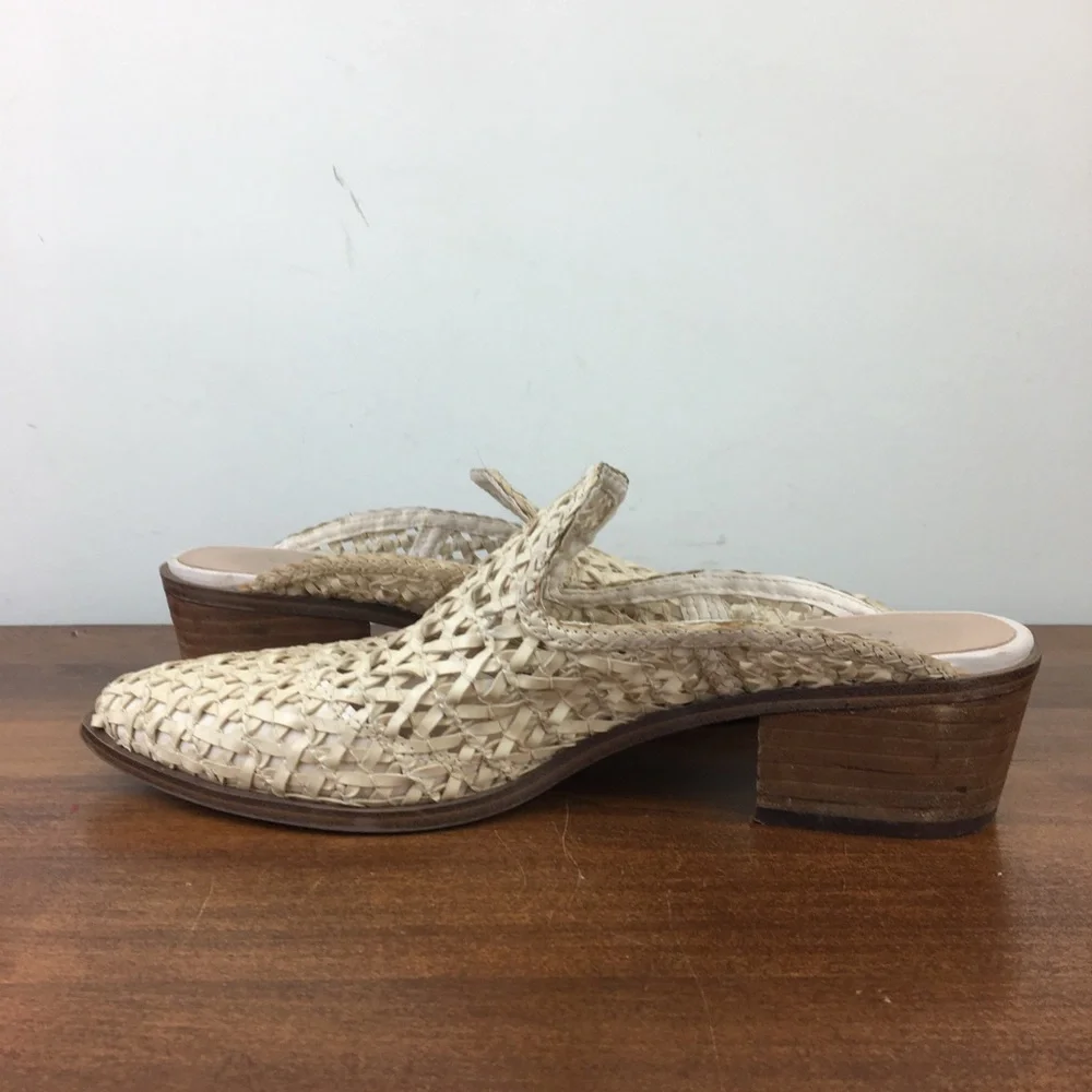 CHINESE LAUNDRY Mayflower Woven Heeled Mule Pointed Toe Beige Women’s Size 7.5. - Picture 6 of 11